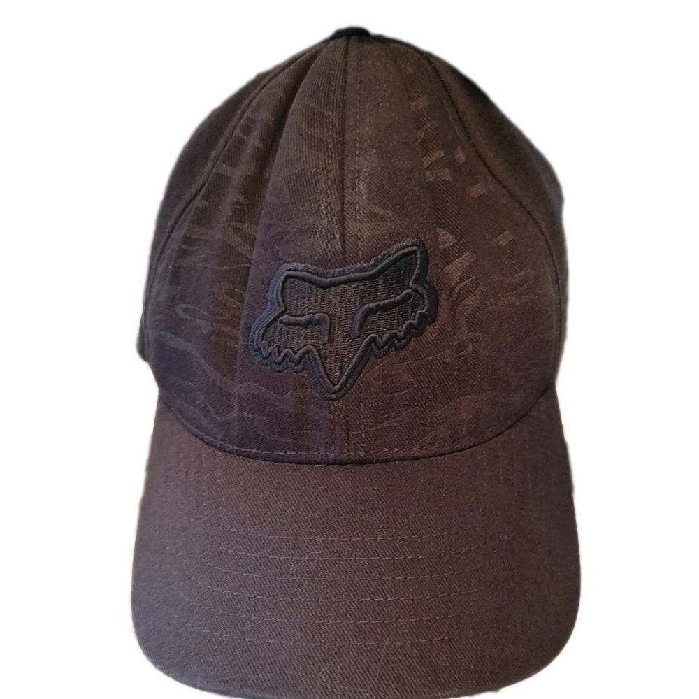 Fox Racing Cap Brown Black Fade S/M Flexfit Stretch Unisex Adult Embroidered